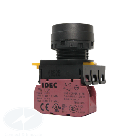 Nút nhấn Idec không đèn YW1B-A1E01Y Ø22mm màu vàng 1NC