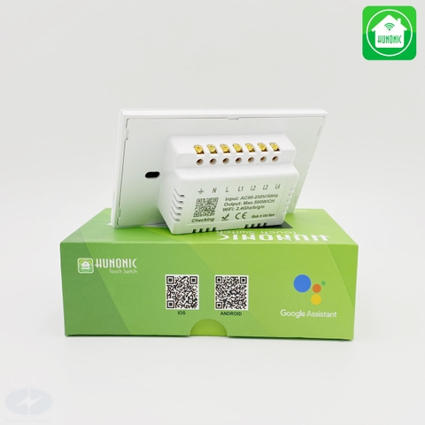 Công Tắc Wifi Hunonic HN04ST 4 nút màu trắng