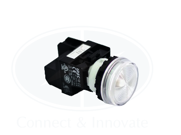 Đèn báo Idec loại phẳng YW1P-1EQHPW Ø 22mm 110V AC/DC màu trắng sáng