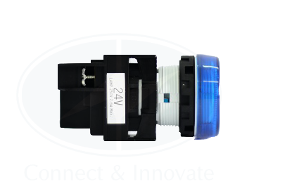 Đèn báo Idec loại phẳng YW1P-1EQM3S Ø 22mm 220V AC/DC màu xanh dương