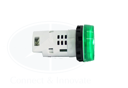 Đèn báo Idec loại phẳng YW1P-1UQM3G Ø 22mm 220V AC/DC màu xanh lá