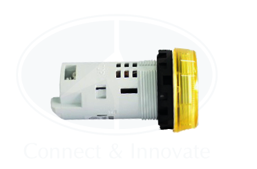 Đèn báo Idec loại phẳng YW1P-1UQM3Y Ø 22mm 220V AC/DC màu vàng