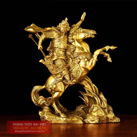 Quan công cưỡi ngựa đồng nguyên chất 29x15x34cm - 5kg
