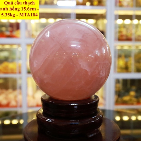 Quả cầu thạch anh hồng tự nhiên ĐK 15.6cm - 5.35kg - MTA184