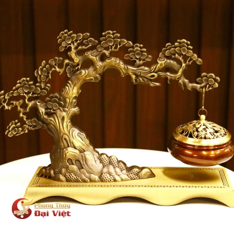Xông Trầm Cây Tùng Cổ Đồng Nguyên Chất 23x19cm - 1.6kg