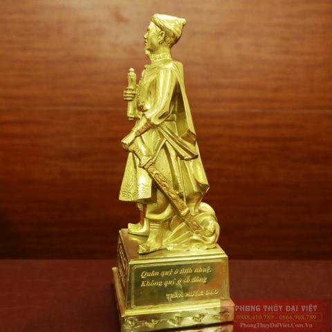 Trần quốc tuấn 4 mặt chữ đồng nguyên chất 38x15x13.5cm - 3.3kg