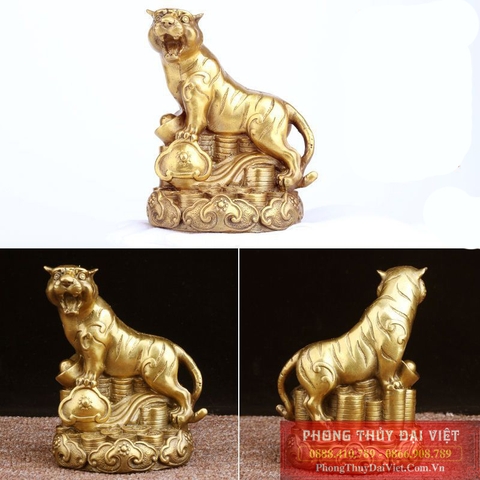 Hổ bệ đồng 12 con giáp 13x10x9cm - 0.65kg