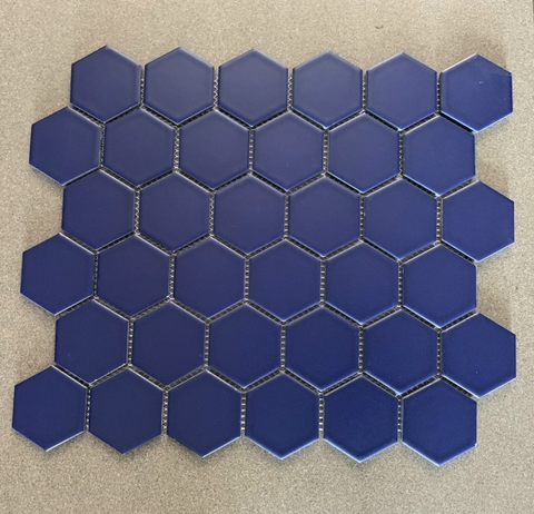 Gạch mosaic lục giác 325x282/51x59 HX5207M ( xanh dương đậm / mờ)