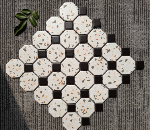 Gạch mosaic bát giác/terrazzo 300x300, 58x58+23x23 INT62