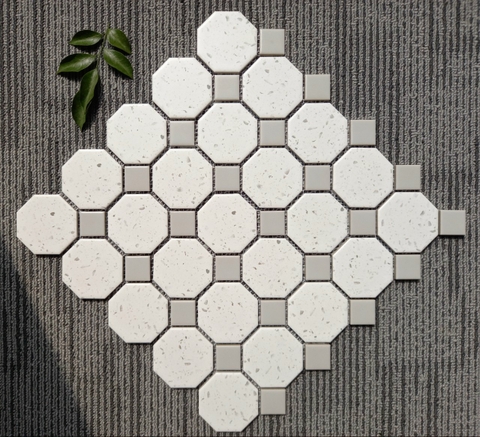 Gạch mosaic bát giác/terrazzo 300x300, 58x58+23x23 INT64