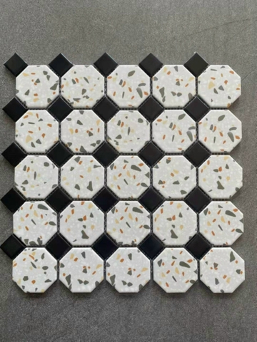 Gạch mosaic bát giác/terrazzo 300x300, 58x58+23x23 INT62