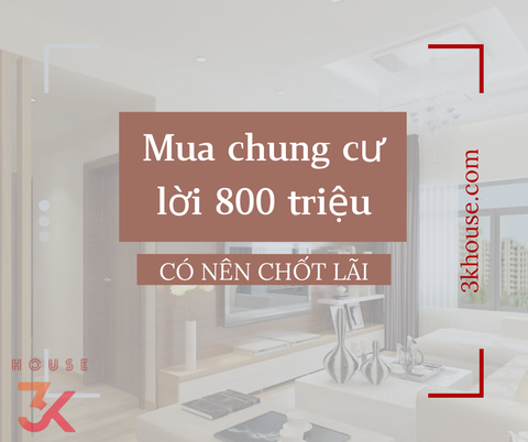 MUA CHUNG CƯ GẦN 1 NĂM LỜI 800 TRIỆU, CÓ NÊN CHỐT LÃI?