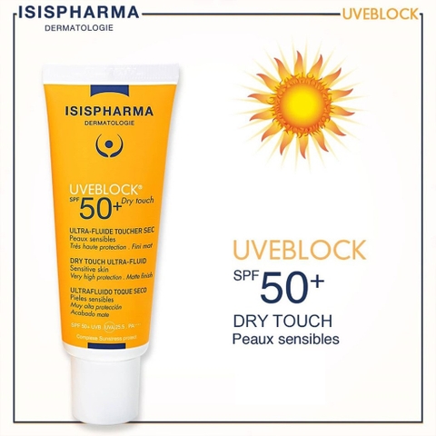 Kem chống nắng dành cho da dầu - Isis Pharma UVEBLOCK SPF50 Dry Touch 40ml (Màu Da/Màu Sáng)