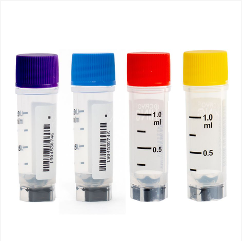 Cryogenic Vials – Đa mã vạch, ren ngoài, dung tích 1.0ml (Cryogenic Vials – Multi Barcodes, External Thread, 1.0ml), hãng Biologix