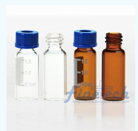 LỌ ĐỰNG MẪU NẮP VẶN 2ML CÓ REN 9MM MÀU NÂU(sample vials), Hãng: Finetech- Đài Loan