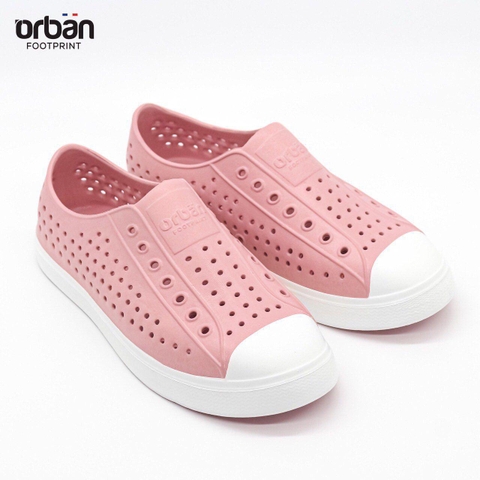 Giày nhựa lỗ Urban Footprint D2001- Hồng đế trắng