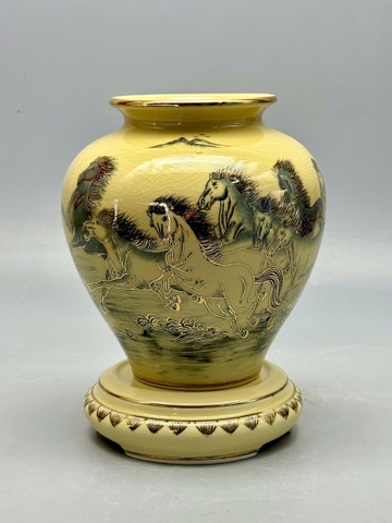 Bình Cát Tường Thuận Buồm Xuôi Gió Cao 27cm Vẽ Vàng