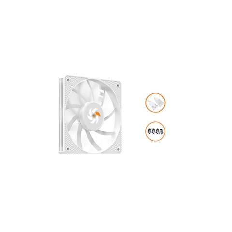 QUẠT TẢN NHIỆT KOOFAYE XT-12015-W WHITE (MÀU TRẮNG/ 120MM/ MỎNG 15MM)