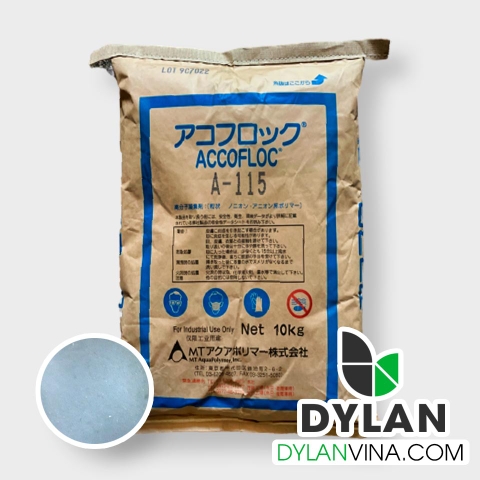 Accofloc hay còn gọi là chất trợ lắng, hợp chất Polymer anion dạng hạt trắng trong