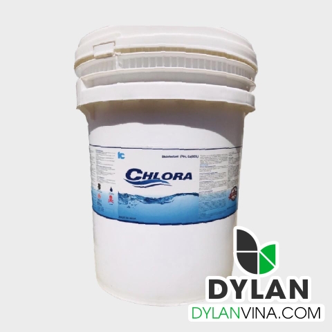 Calcium Hypocholorite, Chlorine Star,  Chlon 70%, Chlorine Nhật 70% - Mô tả : Dạng bột màu trắng hay ánh xám hoặc dạng hạt (bột trắng đục), mùi sốc.