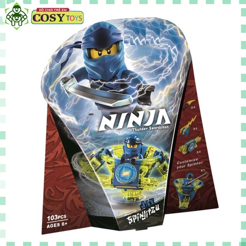 Đồ chơi lắp ghép ninja lốc xoáy Spinjitzu Jay Ninjago 3 trong 1 với 103 chi tiết