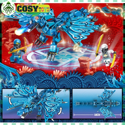 Đồ chơi lắp ghép xếp hình Rồng biển quyền năng của Ninjago với 493 mảnh ghép