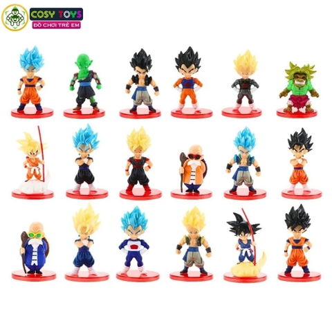 Mô hình DragonBall Bộ 18 nhân Vật Chibi Dragon ball - Cao 6-7cm - nặng 350gram - Dragon Ball