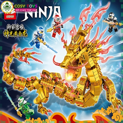 Đồ chơi xếp hình lắp ráp rồng thần vàng của ninja.goo với 1314 mảnh ghép