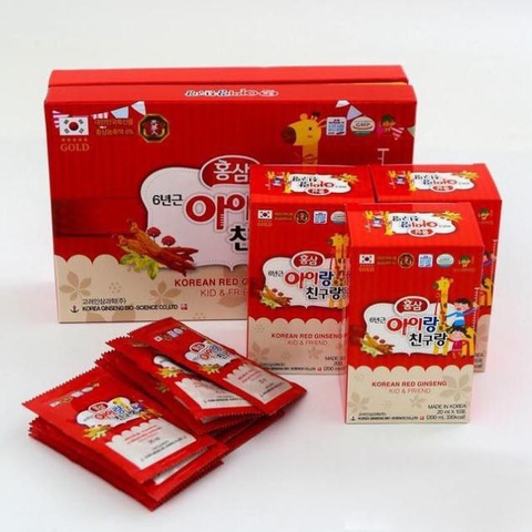 Hồng sâm baby hươu cao cổ BIO KID & FRIEND Hàn Quốc Hộp 30 gói × 20ml