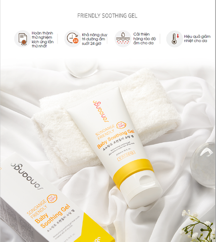 Gel dưỡng da cho bé Friendly Baby Smoothing Gel 200ml giảm hăm, mẩn ngứa, giúp da mịn màng khô thoáng