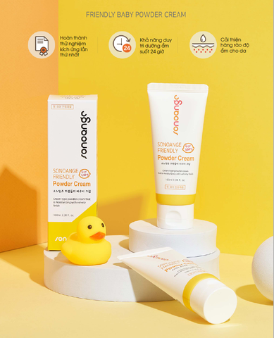 Phấn Em Bé Dạng Kem FRIENDLY BABY POWDER CREAM 100ml Làm dịu, cấp ẩm và Bảo vệ da