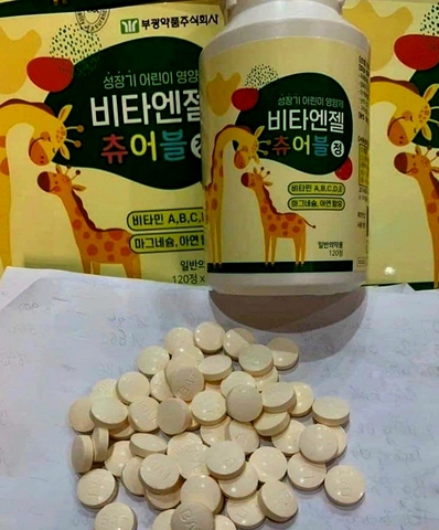 Viên kẹo Ngậm Canxi hỗ trợ tăng chiều cao cho bé Hộp 2 lọ × 120 viên Hàn Quốc