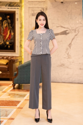 Quần ống xuông màu ghi