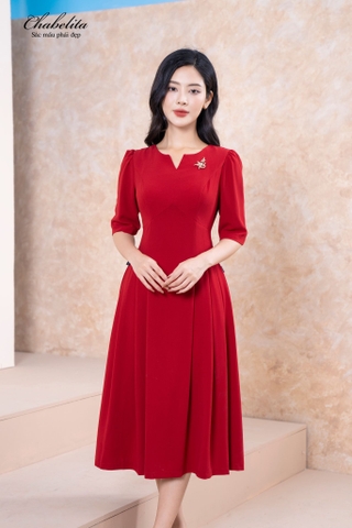 Đầm tay lỡ màu đỏ