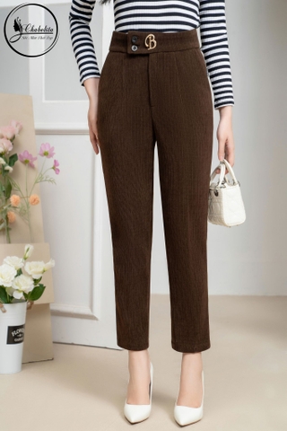 Quần baggy nhung màu nâu