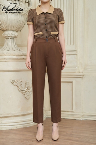 Quần baggi 2 ly màu nâu