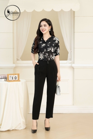 Quần baggy 2 ly màu đen