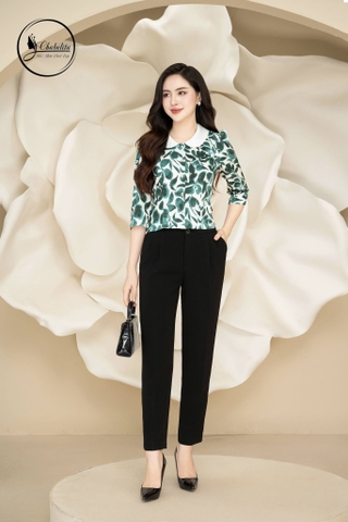 Quần baggy 2ly cạp 3 cúc màu đen