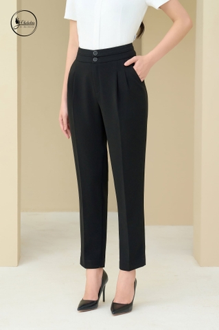 Quần baggi cạp 2 ly màu đen