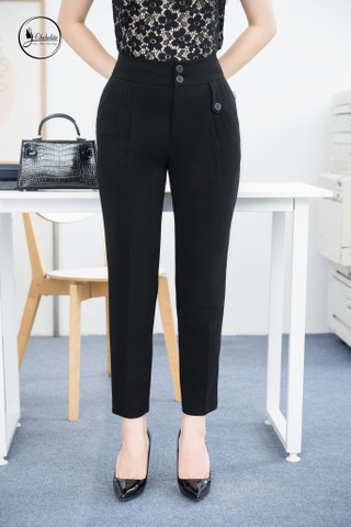 Quần baggy 2 ly 2 cúc màu đen