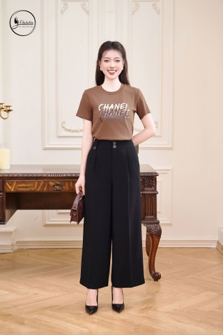 Áo cotton CHANEL màu nâu