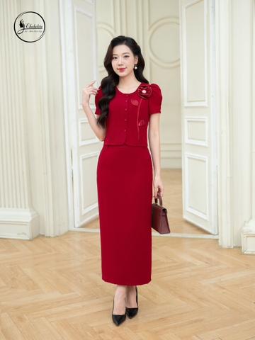 Bộ đính hoa màu đỏ