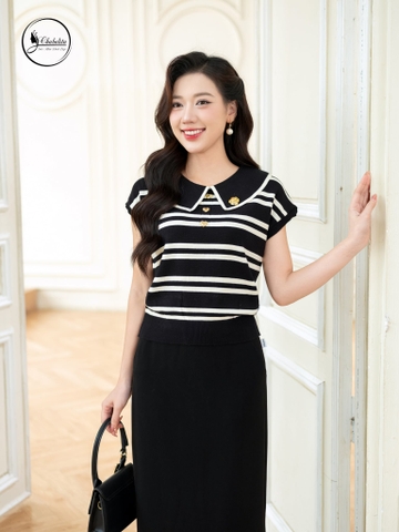 Áo len mongtoghi kẻ đen