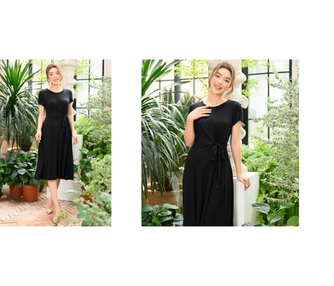 Đầm phông cổ đức màu đen