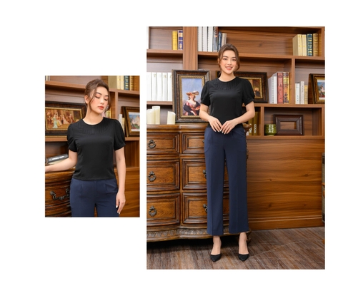 Quần sớ ống nhỏ màu tím than