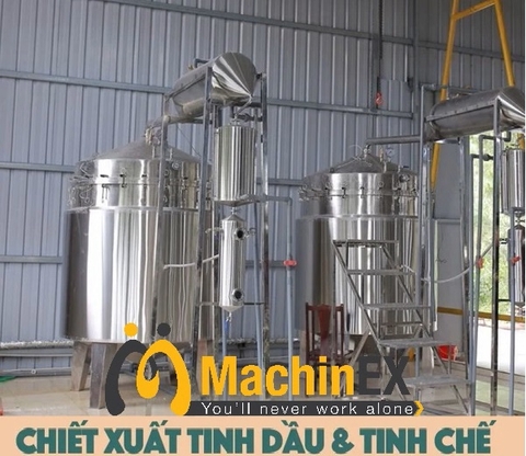 Qui trình sản xuất tinh dầu tràm trà, Dây chuyền sản xuất tinh dầu tràm trà 6000l Machinex Việt Nam