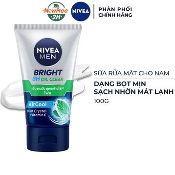 Sữa rửa mặt Nivea Men bạc hà bọt mịn ( dành cho da dầu vừa) tuýp 100g