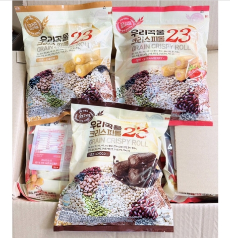 Bánh ngũ cốc 23 loại hạt Grain Crispy Roll nhân kem socola Hàn Quốc gói 150g
