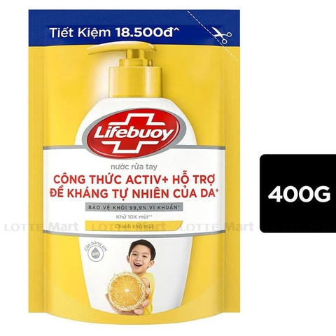 Nước rửa tay Lifebuoy chanh khử mùi túi 400g