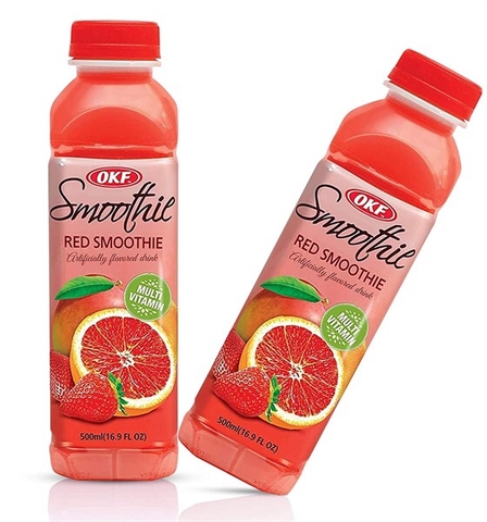 Sinh tố hoa quả Smoothie hương : bưởi , cam , xoài và dâu OKF Hàn Quốc 500ml